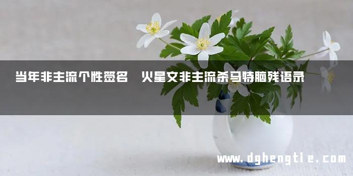 当年非主流个性签名 火星文非主流杀马特脑残语录